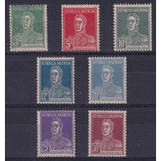 ARGENTINA 1931 GJ 708/14 ESTAMPILLAS NUEVAS CON GOMA SERIE COMPLETA TIPOGRAFIADA U$ 150